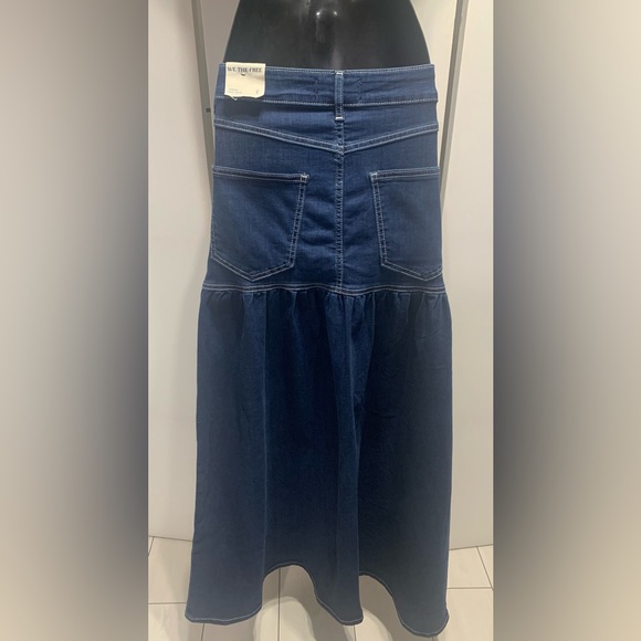 New Free People We the Free Jordan Maxi Skirt Denim - Picture 6 of 6